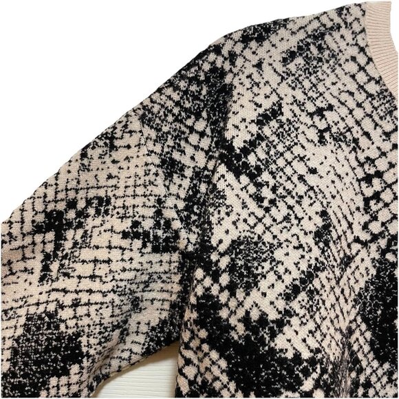 GUESS Tan & Black Tamelia Animal-Print Cropped Sweater Sz S - Picture 7 of 9